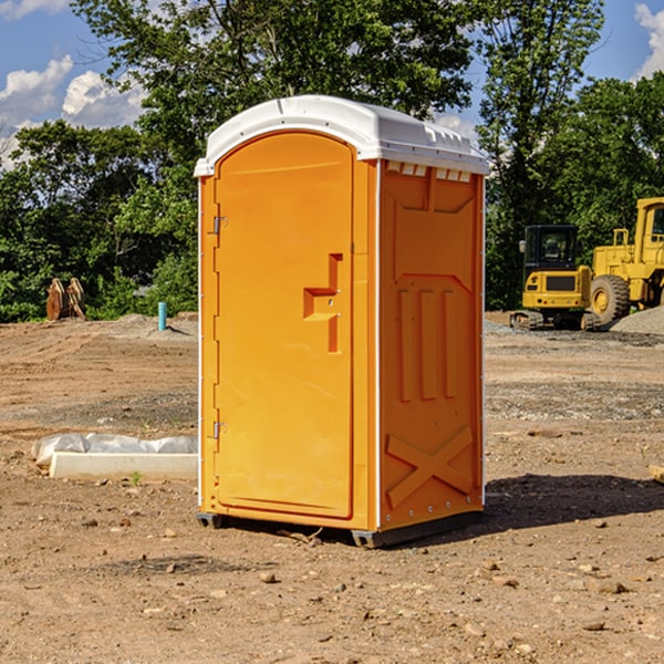 how often are the porta potties cleaned and serviced during a rental period in Sabin